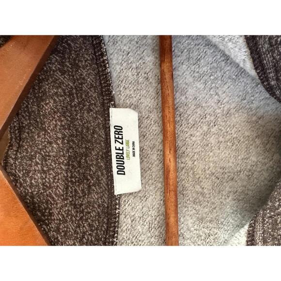 Double Zero Cropped Button Up Long Sleeve Shacket Sweater Heathered Brown Large - Picture 6 of 9